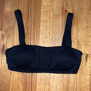 Hollister black ribbed bikini top